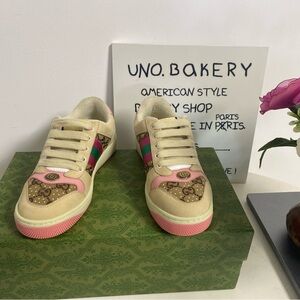 Gucci Beige and Pink Women's Sneakers